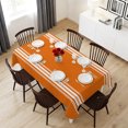 thumbnail image 6 of Thanksgiving Table Cloth Waterproof Tablecloths, Fall Luxurious Orange White Striped Harvest Autumn Tablecloth Dining Table Cover for Kitchen Party Tabletop Outdoor, Rectangle Tablecloth 54x108 Inch, 6 of 9