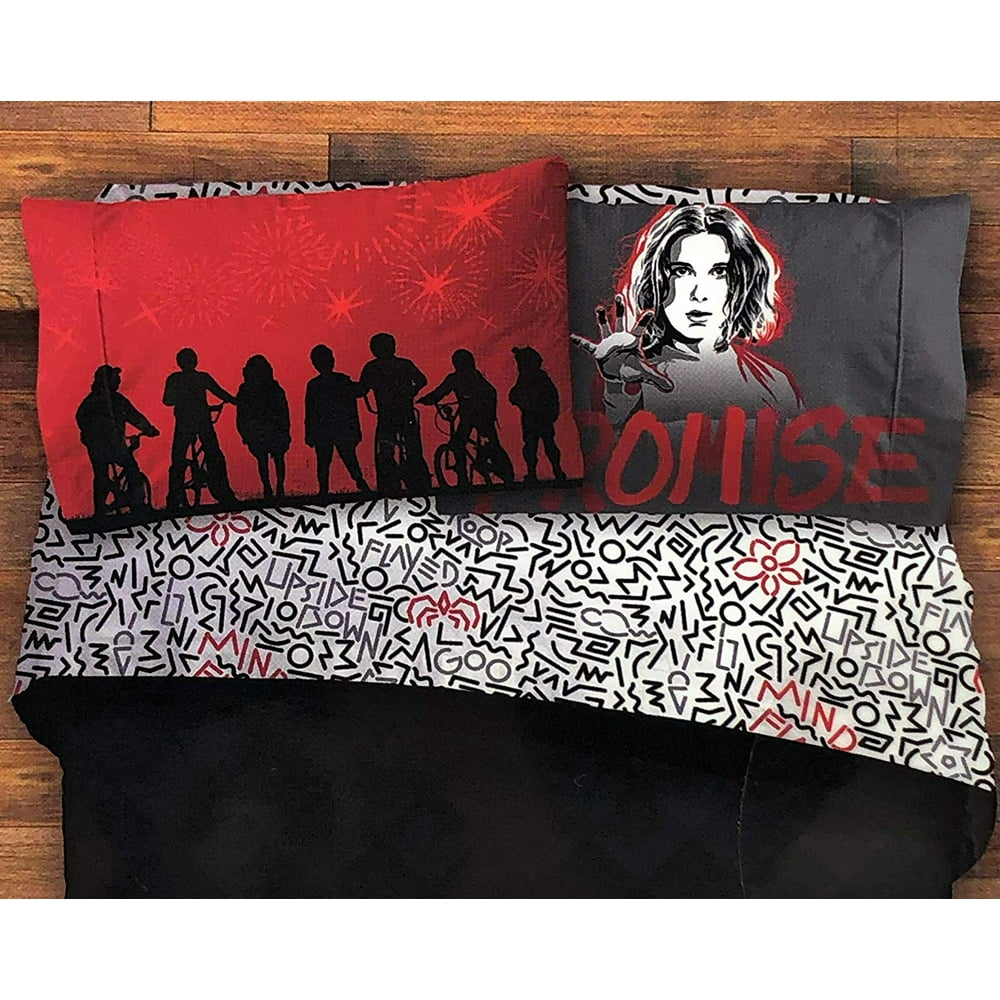 Stranger Things Sheet Set Kids Bedding 100 Polyester Promise Design (Queen)