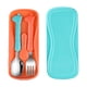thumbnail image 1 of Juego de cuchara y tenedor para niños de utensilios para niños pequeños, cubiertos para niños con jirafa linda, 1 of 5