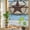 Blue, variant on Country Texas Star Window Privacy Film, Vintage Blue Brown Wooden Board Farmhouse Stained Glass Rainbow Film Decorative Window Clings, Static Cling Sun Blocking Stickers 23.6" x 59"
