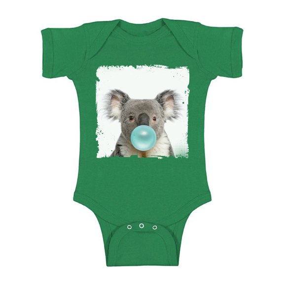 Awkward Styles Koala Baby Boy Clothing Baby Girl Clothing Koala One Piece Gifts for Baby Cute Bodysuit Koala Bodysuit Koala Blowing Gum Baby Bodysuit Short Sleeve Cute Koala Clothing Blue Mood