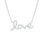 1/8 CT. T.W. Diamond "love" Necklace in Sterling Silver