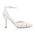 thumbnail image 3 of XYD Women Pointed Toe Pumps Mid Heels Cut-outs Ankle Strap D'Orsay Evenings Weddings Shoes Size 6.5 White, 3 of 4