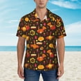 thumbnail image 2 of Balery Thanksgiving Turkey Camisas hawaianas de manga corta para hombre, camisas playeras de corte holgado, camisas de vacaciones con botones,XX-Large, 2 of 7