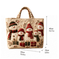 thumbnail image 3 of Women Large Capacity Christmas Handbag Snowman Snowflake Berry Pattern Quilted Tote Bag for Daily Shopping Weekend Trips and Travel, 3 of 5