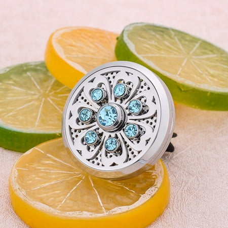 Crystal Diffuser - Car Vent Clips Lily Pad Blue Crystal Aroma Perfume Essential Oil Diffuser Locket