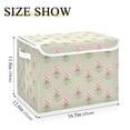 thumbnail image 5 of Yayeee Collapsible Cube Storage Bin with Lid Fabric Closet Decorative Basket with Handles, Green Wildflowers Pattern, 5 of 7