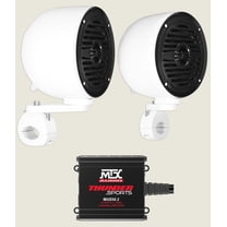 (2) Rockville MS40B White 4" Tower Speakers MTX Amplifier For ATV/UTV/Cart