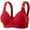 Red, variant on Front Close Bra for Women No Underwire Comfy No Steel Plus Size Push Up Everyday Bra, Pink 46
