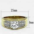 thumbnail image 2 of Two-Tone IP Gold (Ion Plating) Stainless Steel Ring with AAA Grade CZ in Clear for Women Clear Stone Color Style TK759 Size 9, 2 of 2