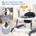 thumbnail image 3 of 5-in-1 Foldable Baby Walker – Adjustable Height, Music & Lights, Bouncer with Wheels, for Baby Boys & Girls 6-18 Months, Gray, 3 of 9