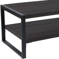 thumbnail image 5 of Emma + Oliver Charcoal Wood Grain Finish Coffee Table with Black Metal Frame, 5 of 6