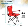 thumbnail image 2 of Set de 2 Sillas Plegables para Camping y Playa con Portavasos – EKE Life Home, Color Rojo, 2 of 8