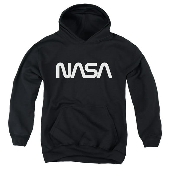 Nasa Worm Logo Youth Pullover Hoodie Sweatshirt Black