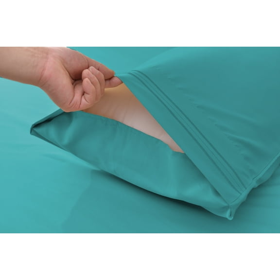 Okao Wholesale Bamboo Derived Rayon Pillowcase Set- Wrinkle Free - Wrinkle Free - Standard(King)- Teal