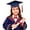 Navy-1, variant on Graduation Cap and Gown Set for Graduation Robe Outfit Various Styles Yellow Cap and Gown Academic Outfit for Senior High School Graduation 13-14 Years