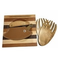 thumbnail image 5 of Made in the USA Cherry,Oak & American Walnut Wood Ulu Chopping Bowl / Board Top SLOT Birch Handle Knife Sheath Salad Paws BUNDLE, 5 of 8