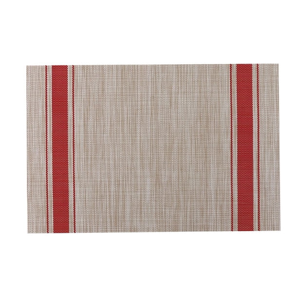 Ounissouiy Mantel de de PVC para comedor, manteles individuales, posavasos, antideslizante, antideslizante, lavable, rectangular, cojín multiusos para Mostrada Rojo Ounissouiy HA082964-02