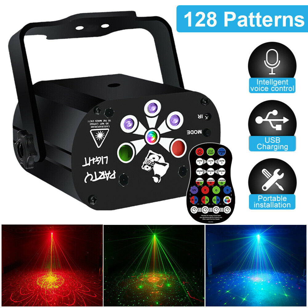 Sound Activated/Remote Stage Lights Disco DJ Light for Party Wedding KTV Bar Concert EcoStrobe LED Stage Strobe Lights 18 LED Mini RGB Flash Light with 16 Button Remote 