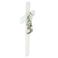 thumbnail image 2 of Roman 7.25" White and Silver Girl's Mother of Pearl First Communion Wall Cross, 2 of 3