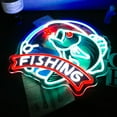 thumbnail image 5 of UPONRAY Fishing Neon Signs, 13.7"*12.9" Dimmable & USB-Powered LED Neon Light, Stylish Wall Decor for Home, Beach Bar, Natatorium, Swimming Pool, Fishing Pond, 5 of 8