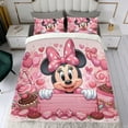 thumbnail image 4 of Minnie Mouse Conjunto de sábanas temático, trío de piezas, cómodo y amigable con la piel, diseño único, regalo de decoración para el hogar para familiares, amigos y fans,173cm *218cm, 4 of 6