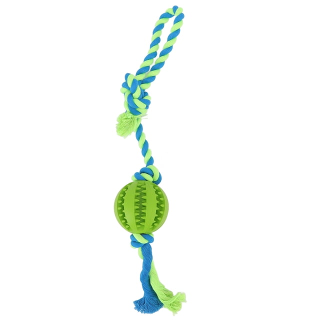 Dog Food Dispensing Ball Toy, Dog Teething Toy Bite Resistant Refillable Rubber For Chewing For Cat Green