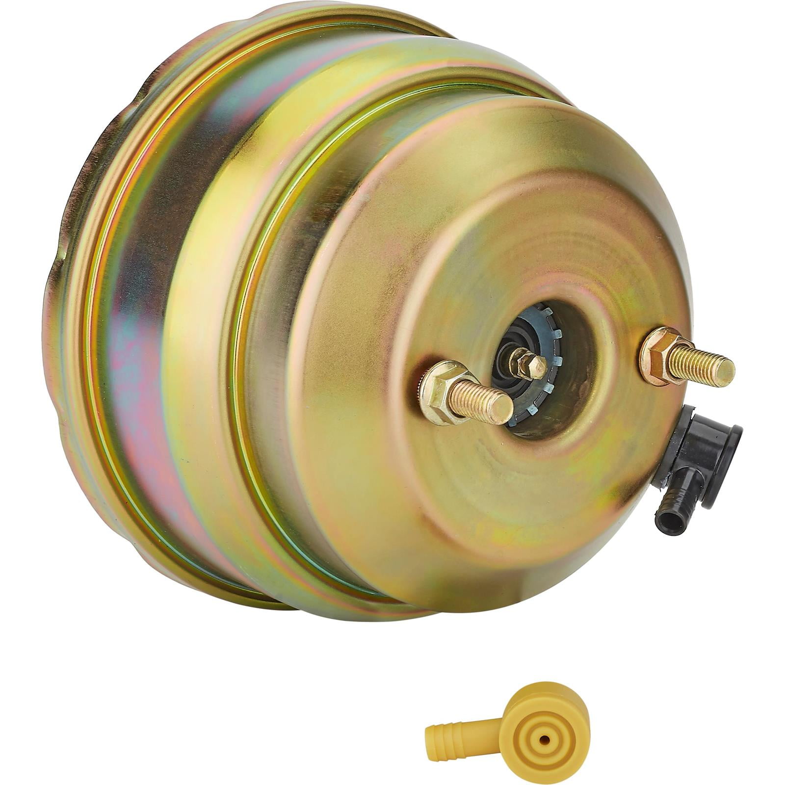 Speedway Motors Dual 8-Inch Brake Booster and 1-Inch Bore Master Cylinder Combo, Compact Under-Floor or Firewall Mount with 3/8-24 Ports and 4-Bolt 3-3/8 Inch Pattern
