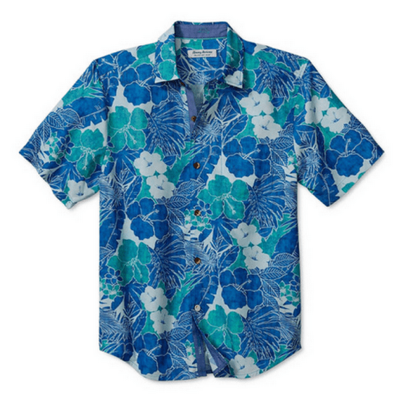 $ 125 Tommy Bahama Coconut Miramar Blooms Sport ST325851TENCEL Dark Blue Muse S