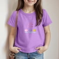 thumbnail image 2 of DXOUPM T-Shirts pour Filles à Imprimé Floral, Manches Courtes, Col Rond, Haut Décontracté d'Été, T-Shirt Doux, Vêtements, 2 of 3