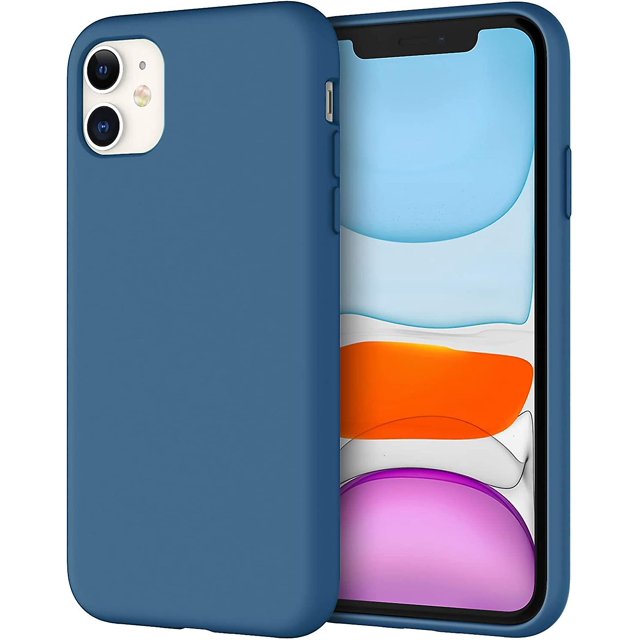 Funda de Silicona para iPhone 11 (2019) de 6,1 Pulgadas, Funda Protectora de Cuerpo Completo con Tacto Suave y Sedoso, Funda a Prueba de Golpes con Forro de Microfibra, Azul Cobalto