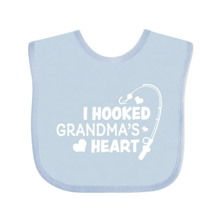 

Inktastic I Hooked Grandma s Heart with Fishing Rod Gift Baby Boy or Baby Girl Bib