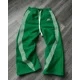 thumbnail image 3 of Pantalones holgados y rectos con diseño de rayas laterales y letras estéticas Y2K con cremallera para mujer, pantalones deportivos casuales de moda urbana para parejas, 3 of 5