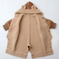 thumbnail image 6 of lcziwo Hooded Jumpsuit Fleece Long Sleeve Button up Rompers Winter Comfy Snowsuit with Pockets Khaki, 6 of 10