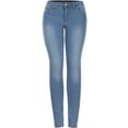 thumbnail image 3 of 2Luver, Women's, Five Pocket Slimming Stretchy Skinny Denim Jeans, light blue, 0, 3 of 3