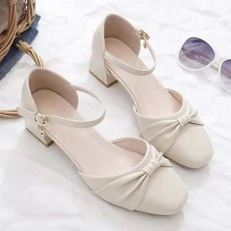 

Thick heel sandal Bao head Bao head sandal female fairy wind new summer new line belt in the heel single shoes