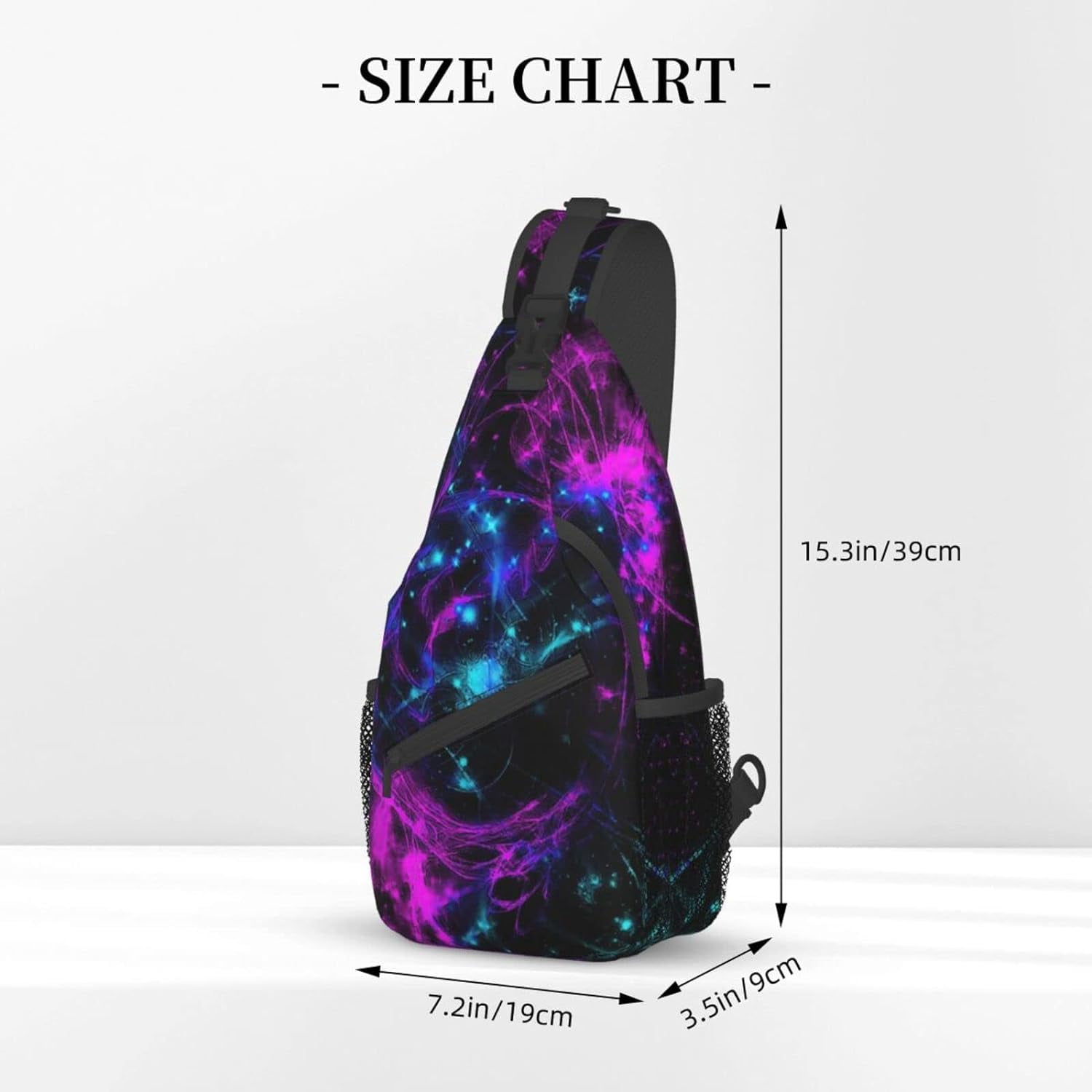 Glow in Dark Splatter Neon Sling Bag Crossbody Hiking Travel Chest Bags Backpack Shoulder Daypack for Women Men