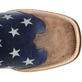 thumbnail image 5 of Roper Mens Leather Cowboy Boot American Flag Distressed Brown With Red White And Blue Square, 5 of 7