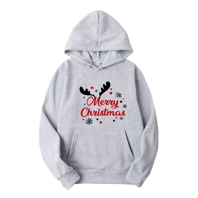 Sudadera con capucha para hombre, informal, con estampado navideño, de manga larga, tipo blusa