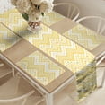 thumbnail image 2 of Ambesonne Yellow Chevron Table Runner & Placemats, Colorful Folk Zigzag, Placemat 4 pcs + Runner 16"x72", Mustard White, 2 of 2