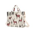 thumbnail image 7 of FORMRS Womens Corduroy Tote Bag Crossbody Shoulder Handbag with Pocket, Plaid Deer, 7 of 7