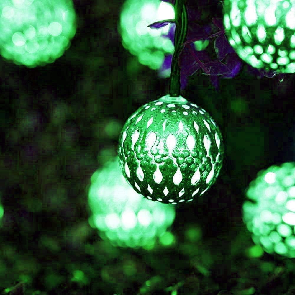 Metal Ball String Lights, Metal Ball Garden Lights 3.5M 10LED Metal Ball String Lights Indoor Outdoor Fairy Globe String Lights