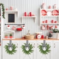 thumbnail image 2 of Small Artificial French Wreath with Bow Ribbon, Compact Lightweight Hanging Decorative Wreath for Door Wall and Home Indoor Christmas Decoration Hanging Ornament, 2 of 5