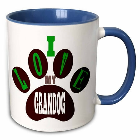 3dRose I Love my grandog. Puppy. Best friend. Saying. - Two Tone Blue Mug,