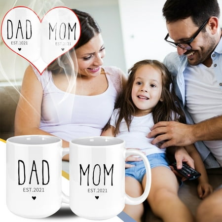 

VKEKIEO 2021 Gifts for Parents 2PC 15OZ Mug The Happiest Gifts Dad and Mom