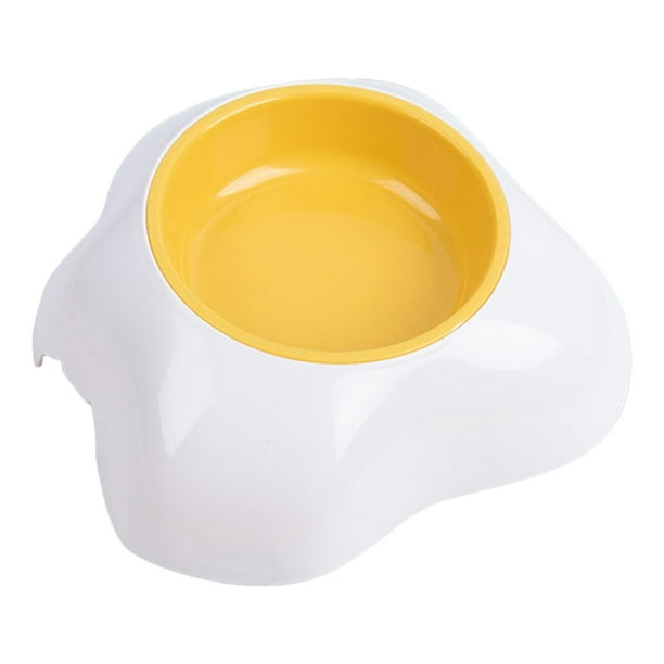 Comedero portátil para mascotas, con forma de yema de huevo, para beber agua, de plástico antideslizante, para perros y gatos. Cuenco individual