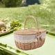 thumbnail image 5 of Cesta de mimbre para picnic, cesta tejida de mimbre con tapa y asa, práctica cesta de almacenamiento de mimbre para parque al aire libre, pan para Pequeño, 5 of 8