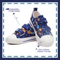 thumbnail image 3 of Toddler Kids Canvas Shoes Sneakers for little Boys Straps Low Top Slip On Blue Cosmos Adjustable Hook Loop with Non-Slip Rubber Sole Lightweight Breathable Size 13, 3 of 5