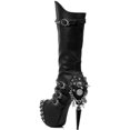 thumbnail image 2 of Hades Shoes H-Valda Knee High 6 stacked heel and 1 inch hidden platform Dark Brown / 11, 2 of 2