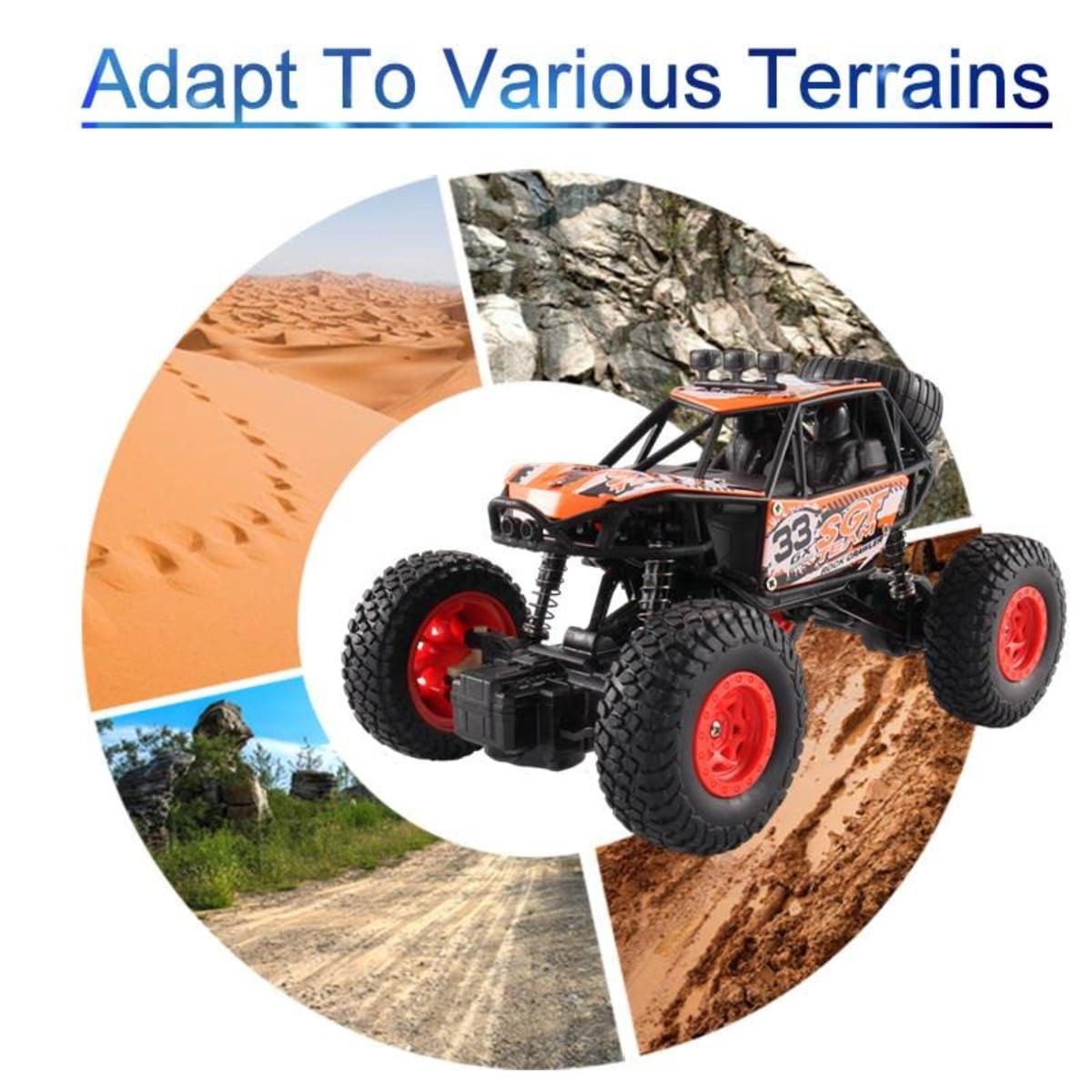 4WD RC Car for Kids, 2.4GHz High Speed Off-Road Buggy Truck, Remote Control Stunt Car Toy for Boys Girls Perfect Birthday Gifts